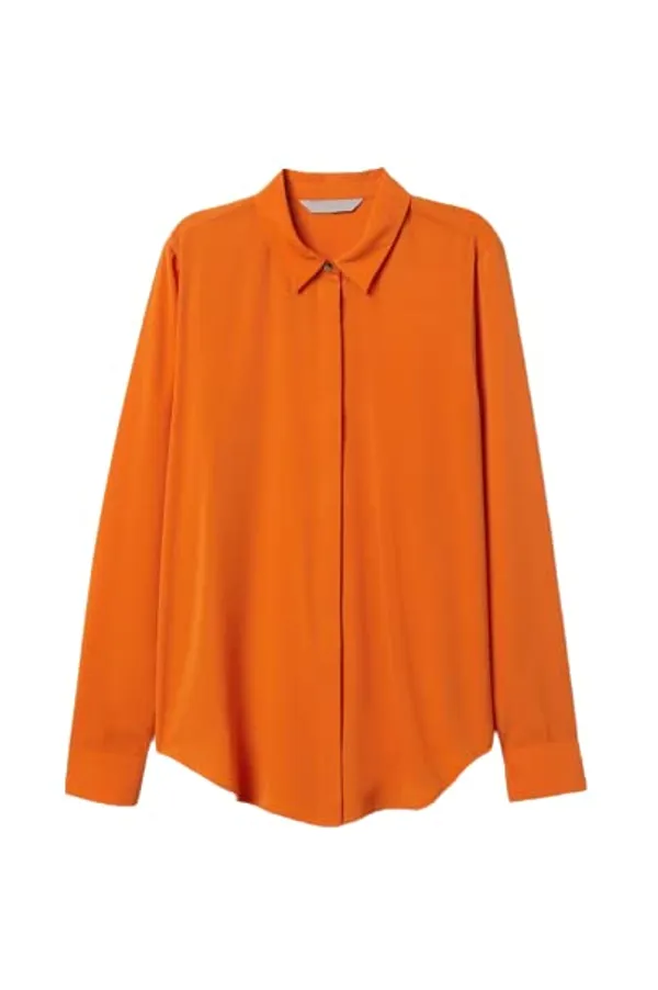 Popuppatka_Women_Casual_Shirts_Full_Sleeve_||_Casual_Shirts_Stylish_Western_For_Women�Oranage